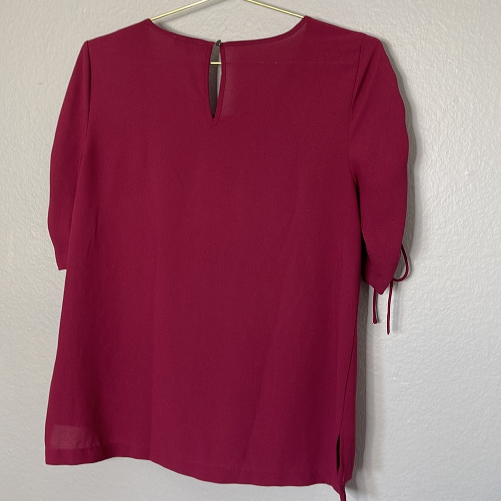 1. State Ruched Detail Tie Sleeve Blouse In Plumberry - Picture 13 of 13